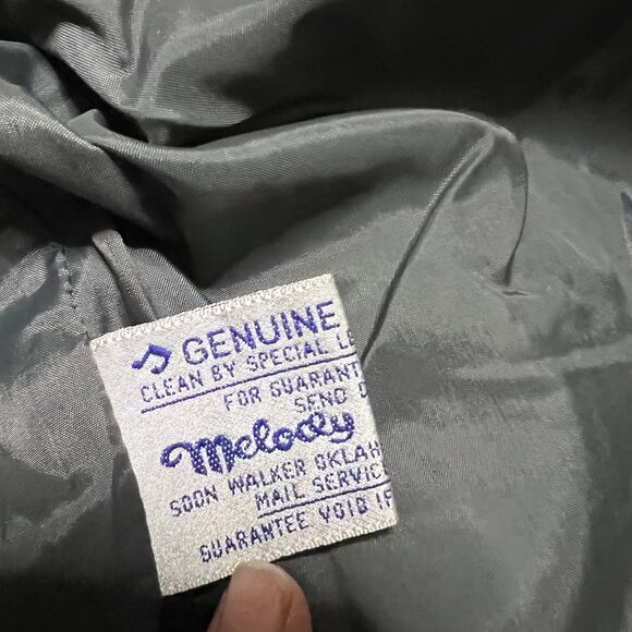 VTG Miller Stockman Western Blazer Mens 40 Gray Leather 2 Button Single Vent - Picture 7 of 12